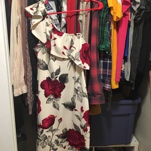 White Floral Evening Gown